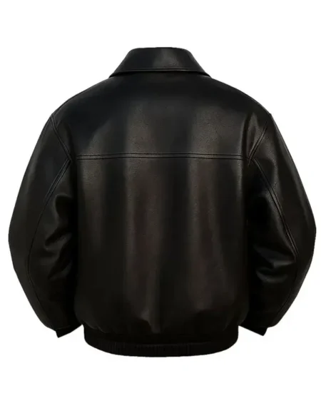 Marty Premiere Timothee Chalamet Black Leather Jacket Back
