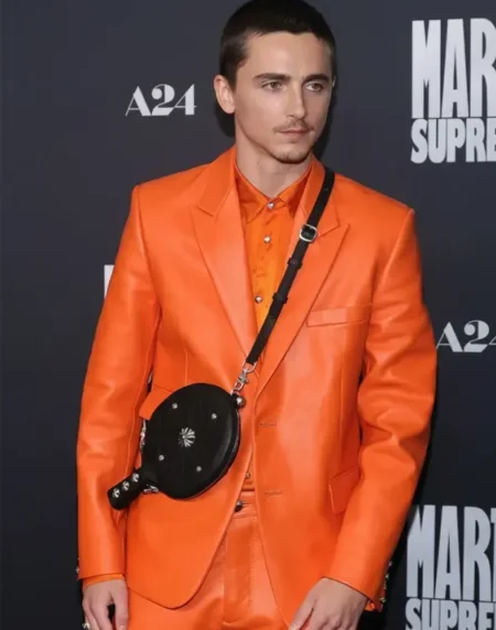 Marty Supreme Timothée Chalamet Orange Blazer