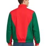 Marty Supreme Timothee Chalamet Red and Green Jacket Back