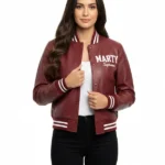 Marty Supreme Vine Red Varsity Jacket