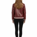 Marty Supreme Vine Red Varsity Jacket Back