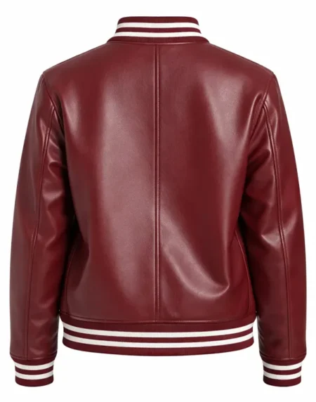 Marty Supreme Womens Vine Red Varsity Jacket Back