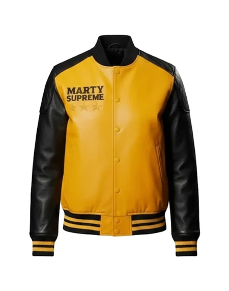 Marty Supreme Yellow and Black Bomber Jacket