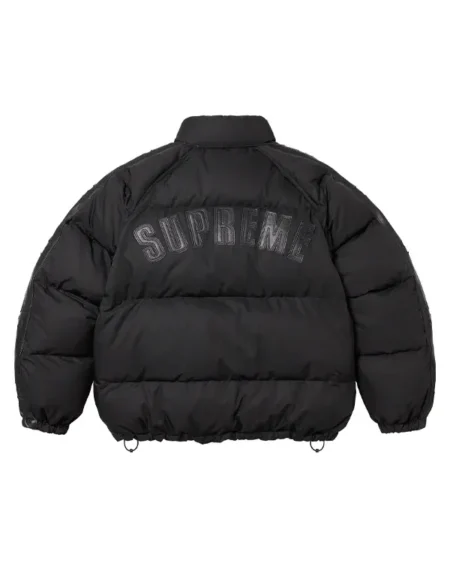 Star Sleeve Black Down Puffer Jacket Back