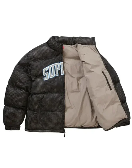 Supreme Black Mesh Jersey Puffer Jacket