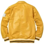 Supreme Yellow Leather Varsity Jacket Back