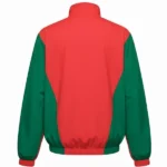 Timothee Chalamet Marty Supreme Green and Red Jacket Back