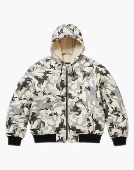 Schott Shearling Hooded Work Jacket