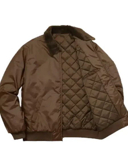 Supreme Bomber Brown Jacket with Fur Collar
