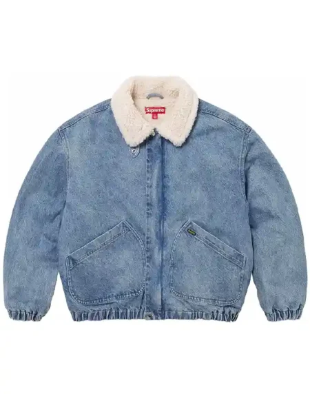 Supreme Faux Shearling Lined Denim Jacket