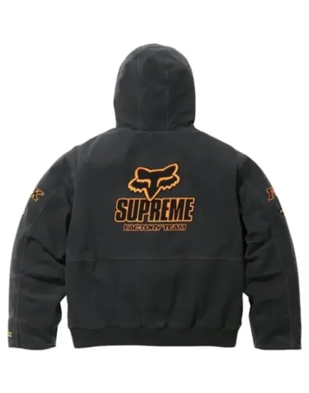 Supreme Fox Racing Denim Hooded Jacket Back