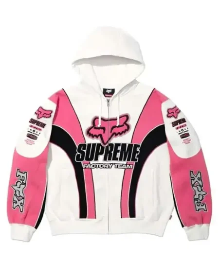 Supreme Fox Racing Hooded Pink Hoodie