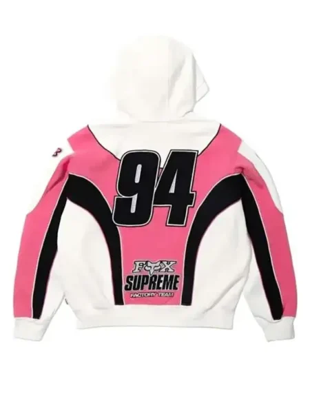 Supreme Fox Racing Hooded Pink Hoodie Back