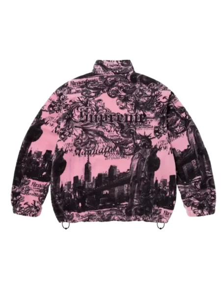 Supreme Graphic Fleece Pink Jacket