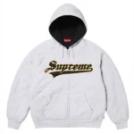 Supreme Quilted Gray Zip Hooded