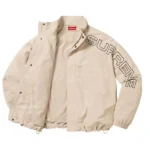 Supreme Beige Spellout Embroidered Jacket