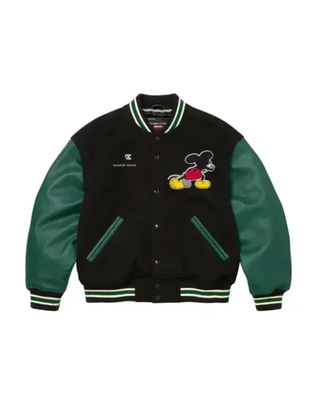 Supreme Mickey Varsity Green Jacket