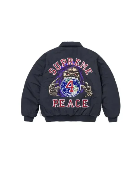 Supreme Peace Embroidered Work Black Jacket