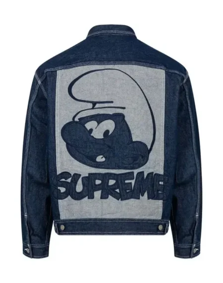 Supreme Smurfs Trucker Blue Jacket