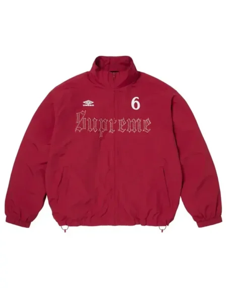 Supreme X Umbro Rhinestone Maroon Jacket