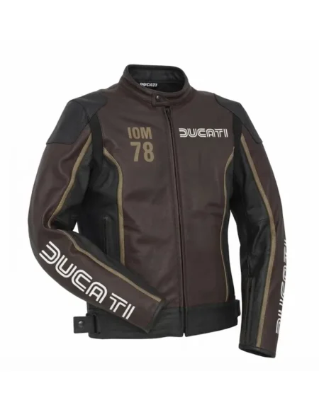 Ducati IOM 78 Motorcycle Brown Jacket