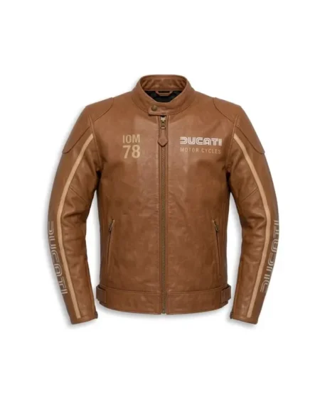 Ducati IOM 78 Motorcycle Brown Jacket