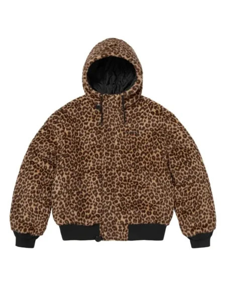 Supreme Leopard Hooded Wool Jacket