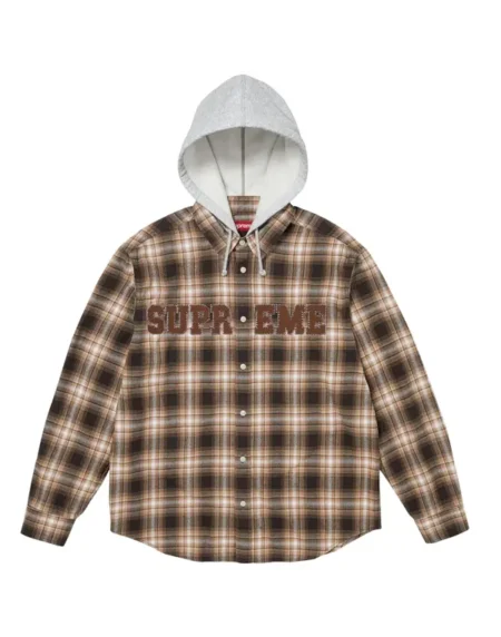 Supreme Applique Flannel Brown Jacket