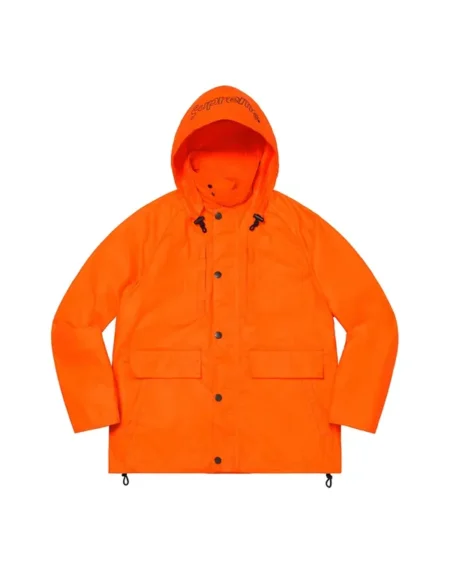 Supreme Barbour Waxed Orange Jacket