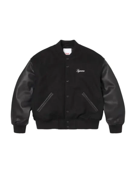 Supreme Cross Black Varsity Jacket