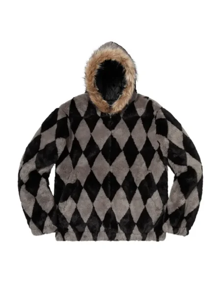 Supreme Diamond Faux Black Jacket