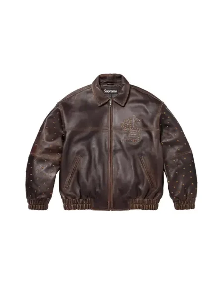 Supreme-Gem Studded Brown Jacket
