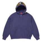 Supreme Patches Hooded Blue Jacket