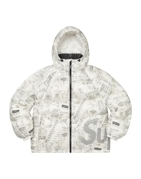 Supreme Receipts Hooded White Jacket
