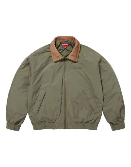 Supreme Leather Utility Green Jacket