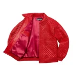 Supreme Red Studded Quilted Jacket