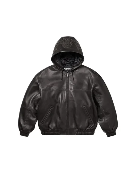 Supreme Studded Hooded Black Jacket